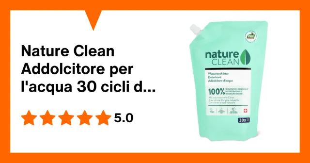 Immagine del prodotto Nature Clean Addolcitore per l'acqua 30 cicli di lavaggio, ricarica
