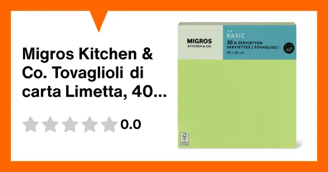 Image du produit Migros Kitchen & Co. Tovaglioli di carta Limetta, 40x40cm