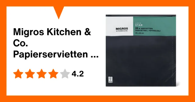 Image du produit Migros Kitchen & Co. Papierservietten Schwarz, 40x40cm