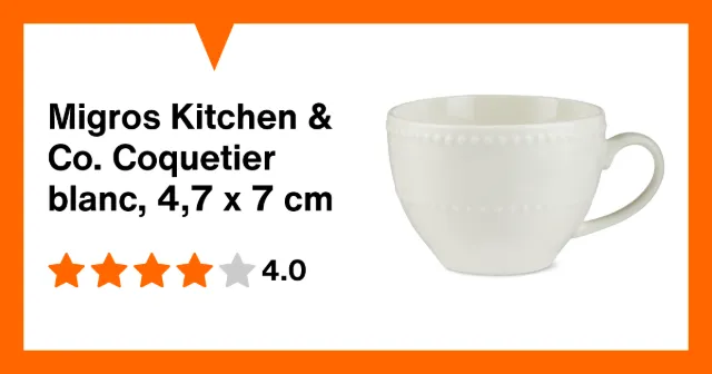 Immagine del prodotto Migros Kitchen & Co. Coquetier blanc, 4,7 x 7 cm