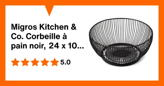 Immagine del prodotto Migros Kitchen & Co. Corbeille à pain noir, 24 x 10,5 cm