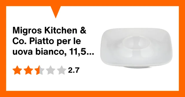 Produktbild zu Migros Kitchen & Co. Piatto per le uova bianco, 11,5 x 11,5 cm