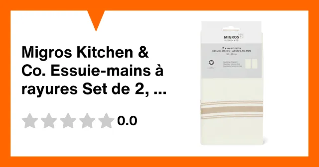 Image du produit Migros Kitchen & Co. Essuie-mains à rayures Set de 2, beige