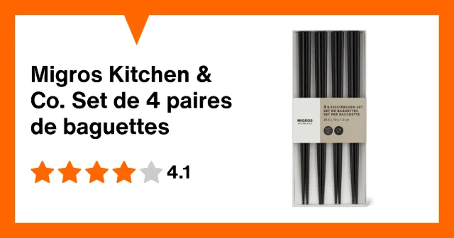 Immagine del prodotto Migros Kitchen & Co. Set de 4 paires de baguettes