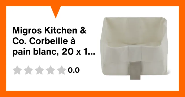 Image du produit Migros Kitchen & Co. Corbeille à pain blanc, 20 x 10 cm
