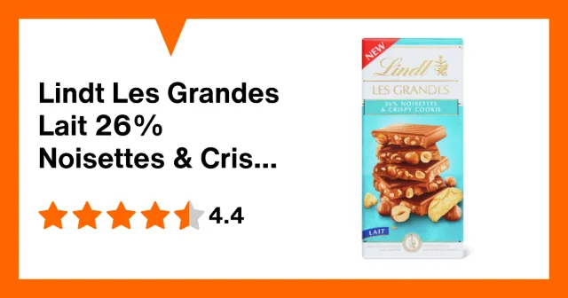 Immagine del prodotto Lindt Les Grandes Lait 26% Noisettes & Crispy Cookie