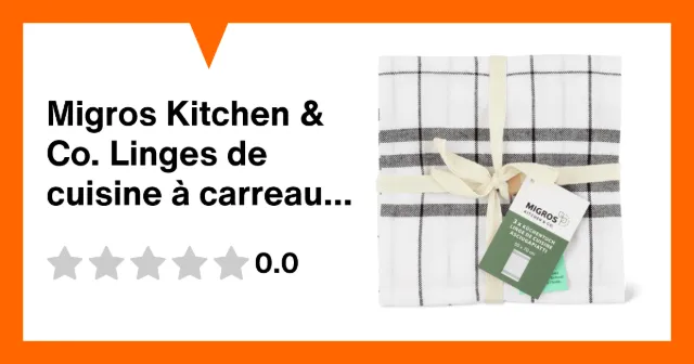 Image du produit Migros Kitchen & Co. Linges de cuisine à carreaux Set de 3