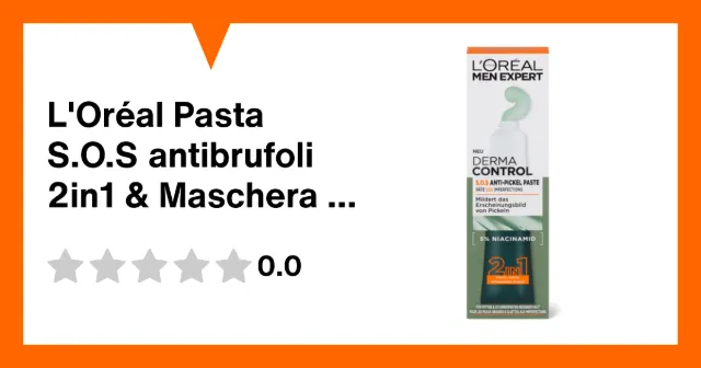 Image du produit L'Oréal Pasta S.O.S antibrufoli 2in1 & Maschera detergente, con il 5% di niacinamide