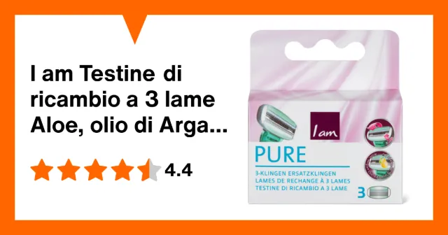 Immagine del prodotto I am Testine di ricambio a 3 lame Aloe, olio di Argan, vitamina E, olio di avocado