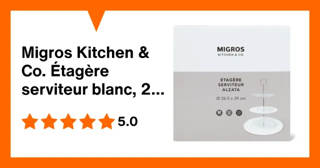 Immagine del prodotto Migros Kitchen & Co. Étagère serviteur blanc, 26,5 x 34,5 cm