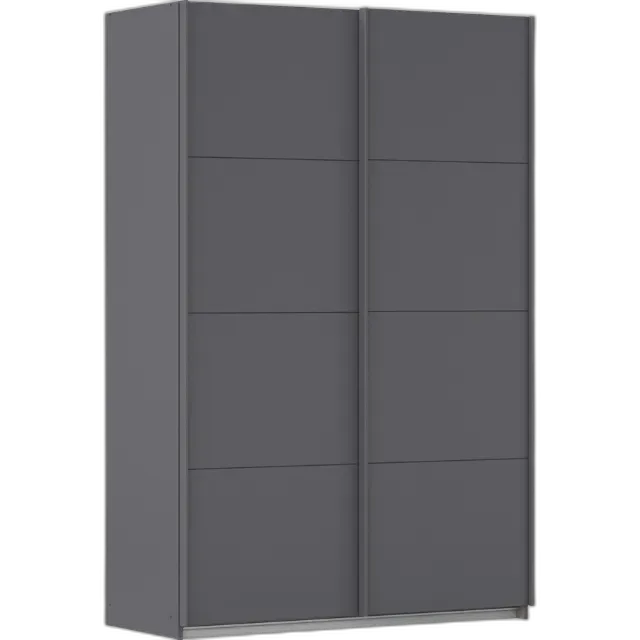Produktbild zu Schwebetürenschrank Mia Dekor grau metallic 136 x 210 x 62 cm