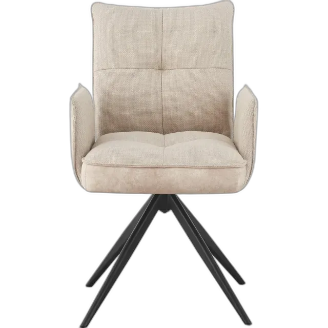 Immagine del prodotto Poltrona Lukas in ecopelle/tessuto beige, girevole