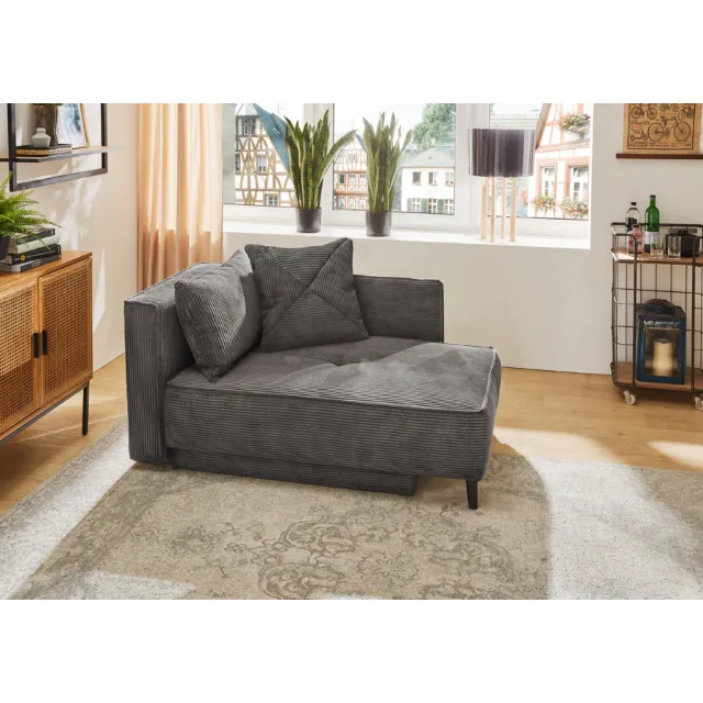 Immagine del prodotto Divano letto Jerry in velluto a coste grigio, box letto