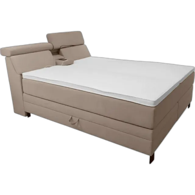 Produktbild zu Boxspringbett Arrivo Stoff beige 160 x 200 cm, ohne Topper