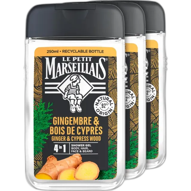 Immagine del prodotto Le Petit Marseillais Duschgel Men Zypresse & Ingwer 3 x 250 ml