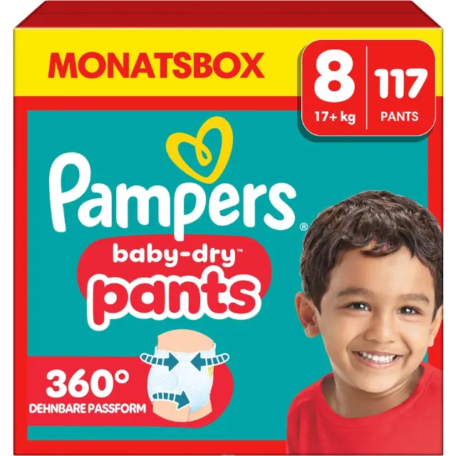 Produktbild zu Pampers Baby-Dry Pants Grösse 8 Monatsbox 117 Windeln