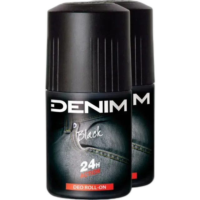 Produktbild zu Denim Deo Roll On Black 2 x 50 ml
