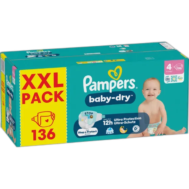 Produktbild zu Pampers Baby Dry Grösse 4 136 Windeln