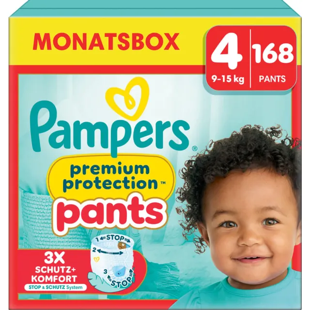 Produktbild zu Pampers Premium Protection Pants Grösse 4 Monatsbox 168 Pants