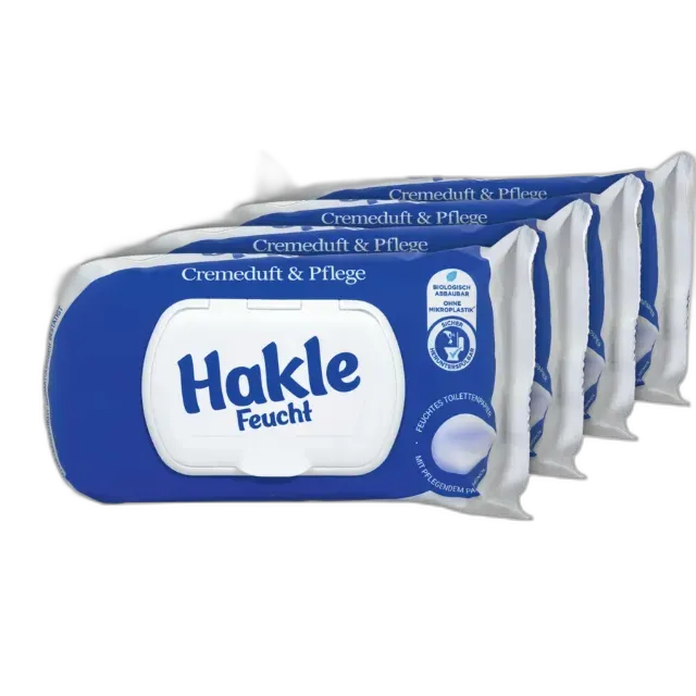 Produktbild zu Hakle Feuchttücher Cremeduft & Pflege 4 x 42 Stück