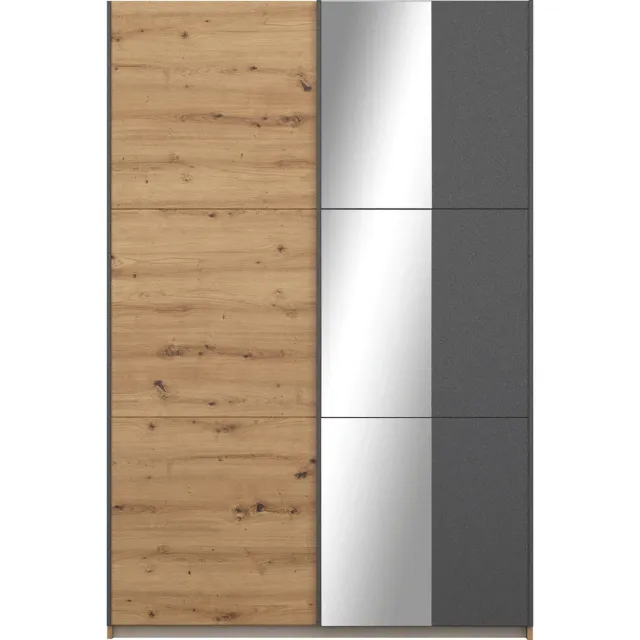 Immagine del prodotto Armadio con ante scorrevoli Slide in rovere Artisan 131 x 191 x 59 cm, con specchio
