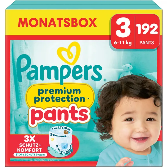 Produktbild zu Pampers Premium Protection Pants Grösse 3 Monatsbox 192 Windeln