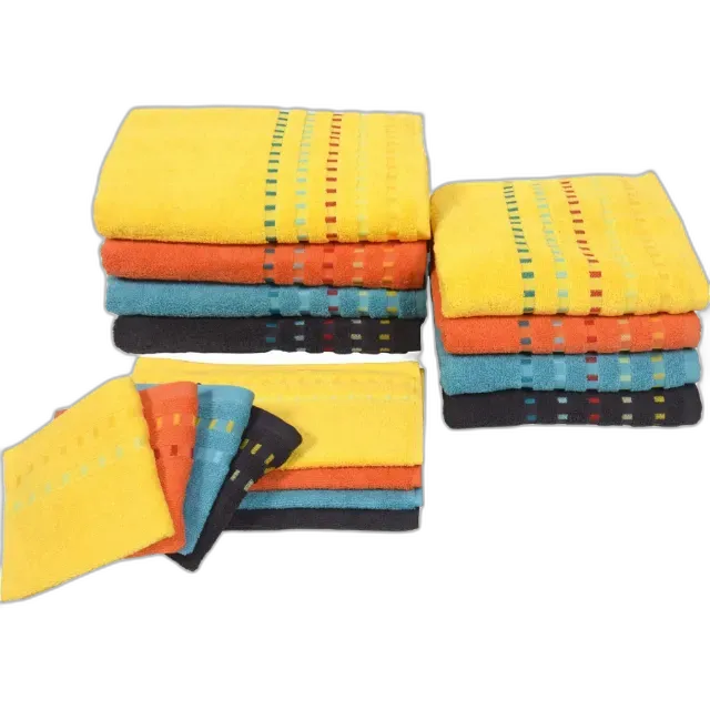 Produktbild zu Waschlappen mit bunter Bordüre 30 x 30 cm, 2er-Set