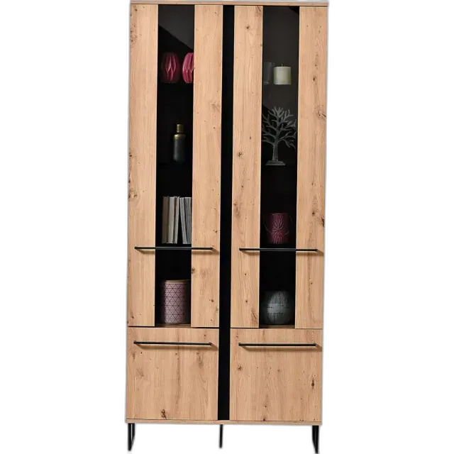 Immagine del prodotto Vetrina in melamina Sardegna Artisan nero 85 x 194 x 35 cm