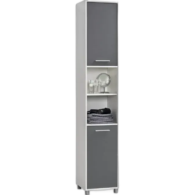Produktbild zu Badhochschrank Betty 3 Dekor anthrazit-weiss 35 x 191 x 34 cm