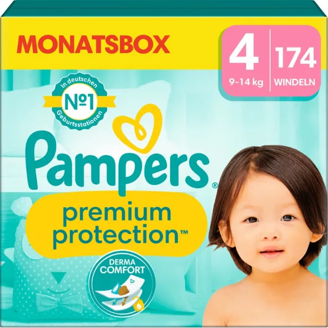 Produktbild zu Pampers Premium Protection Grösse 4 Monatsbox 174 Windeln