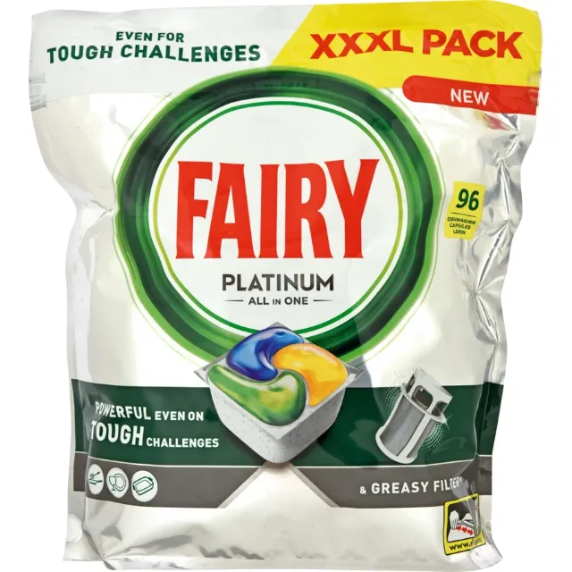 Image du produit Fairy Platinum Lemon 96 tablettes lave-vaisselle