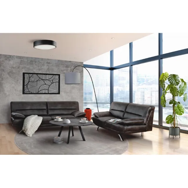 Produktbild zu 3er-Sofa Bruno Microfaser dunkelgrau