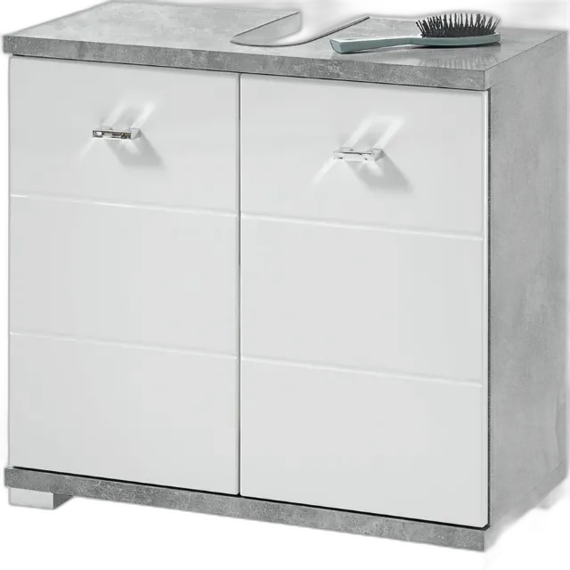 Image du produit Lavaboy Loop décor aspect béton blanc brillant 60 x 57 x 31 cm