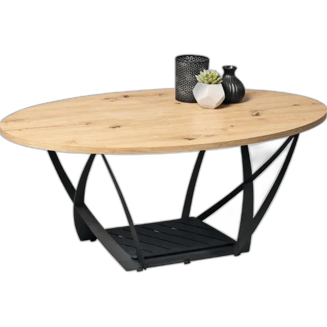 Immagine del prodotto Tavolo da salotto Mona ovale in MDF Decorazione artigianale 100 x 40 x 60 cm