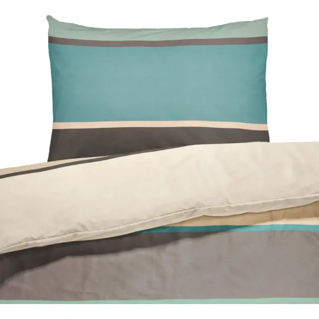 Immagine del prodotto Biancheria da letto in raso a righe color salvia