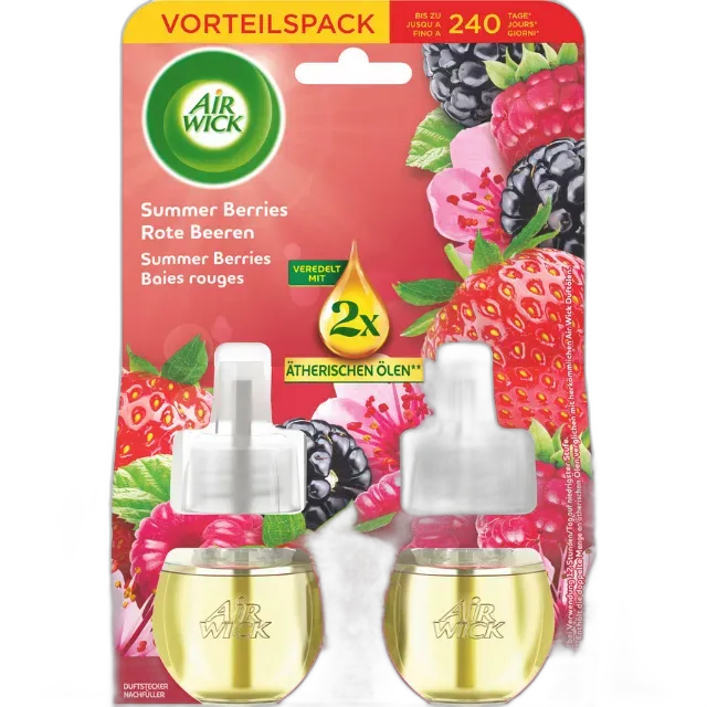 Image du produit Airwick Diffuseur à brancher Baies rouges & Pêche 2 x 19 ml