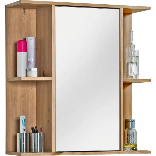 Image du produit Armoire de toilette Bergen décor chêne Artisan blanc 70 x 74 x 22 cm
