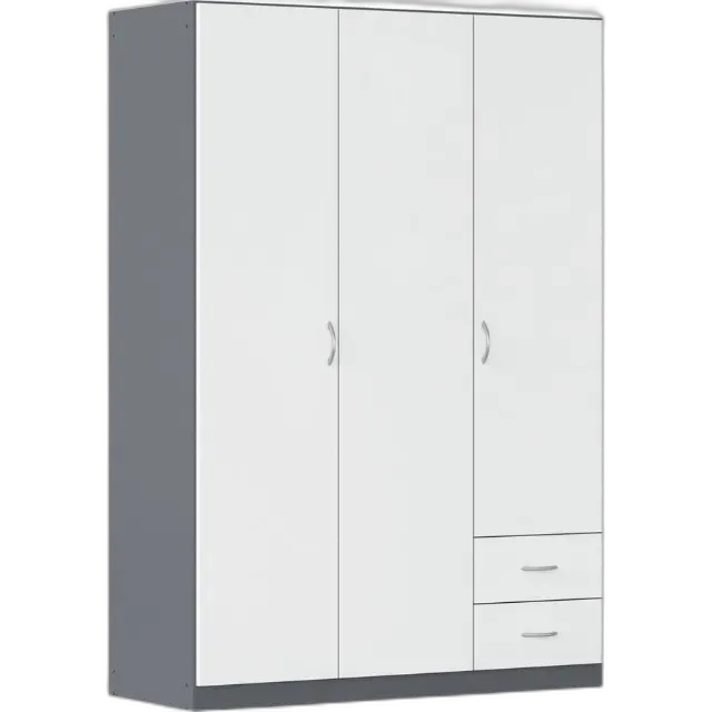 Image du produit Armoire à portes battantes Case gris/blanc 136 x 197 x 54 cm