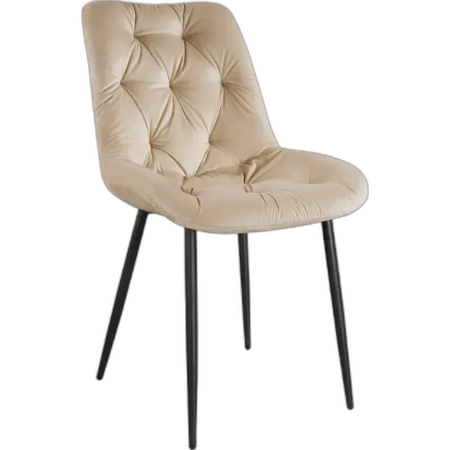 Image du produit Chaise rembourrée Roman en velours beige