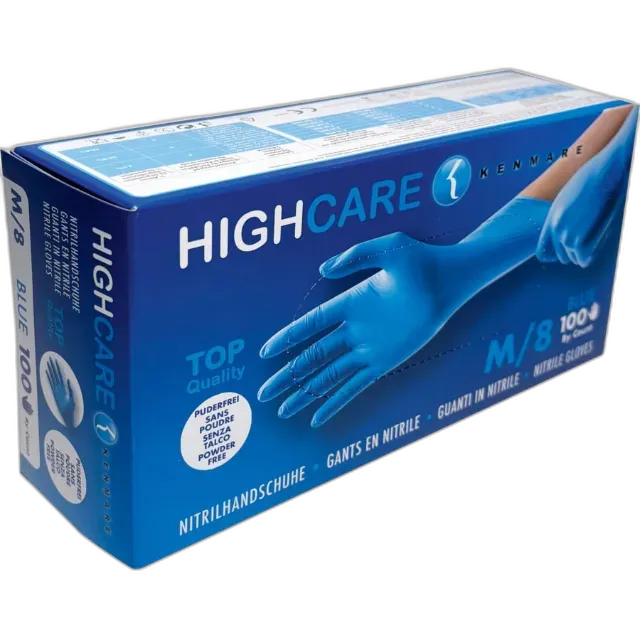 Immagine del prodotto Guanti monouso in nitrile 100 M blu Cert: CE Cat. III – Typ P