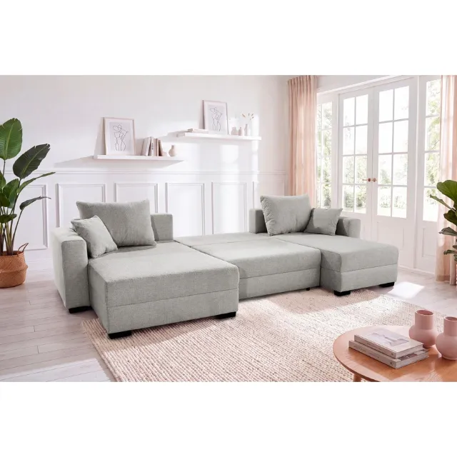 Immagine del prodotto Set di divani Selma in tessuto ciniglia grigio