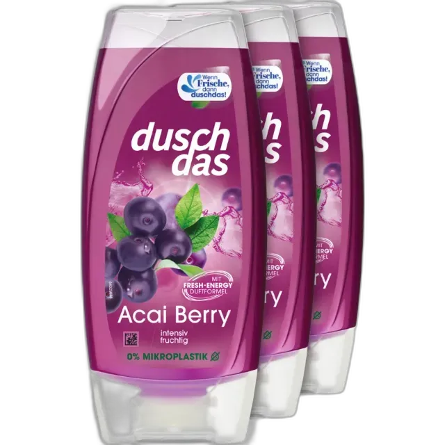 Image du produit Gel douche Duschdas à la baie d'açaï, 3 x 225 ml
