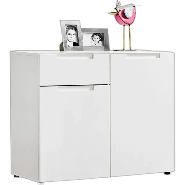 Produktbild zu Kommode Mailand Dekor weiss Hochglanz 97 x 79 x 40 cm