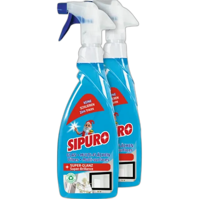 Image du produit Sipuro Spray nettoyant Vitres + Multi-Surfaces 2 x 650 ml