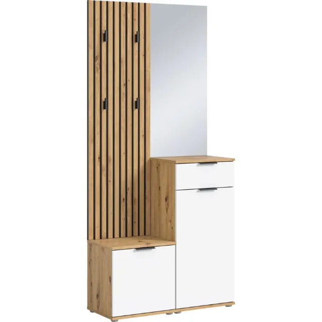 Produktbild zu Kompakt-Garderobe Lian Dekor Eiche Artisan 88 x 195 x 35 cm