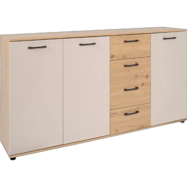 Image du produit Buffet Nori 3 portes / 4 tiroirs 160 cm, chêne Artisan / cachemire