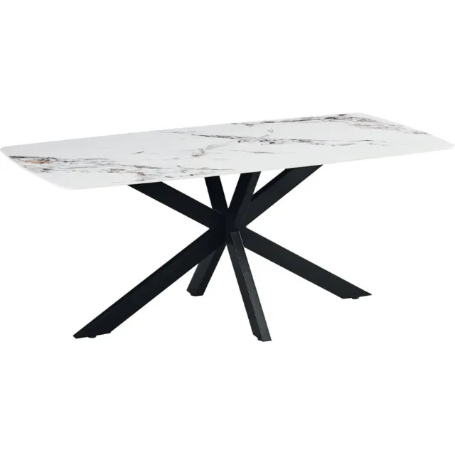 Image du produit Table Davos céramique blanche 180 x 76 x 90 cm