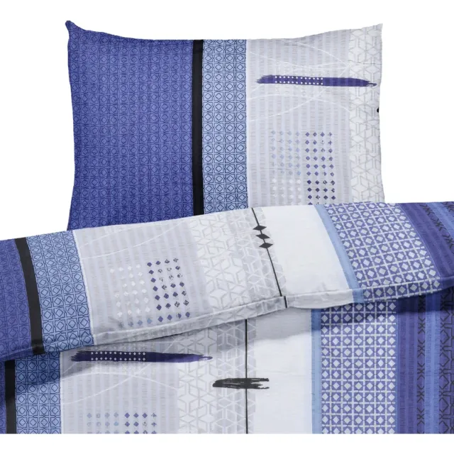 Image du produit Linge de lit en seersucker bleu