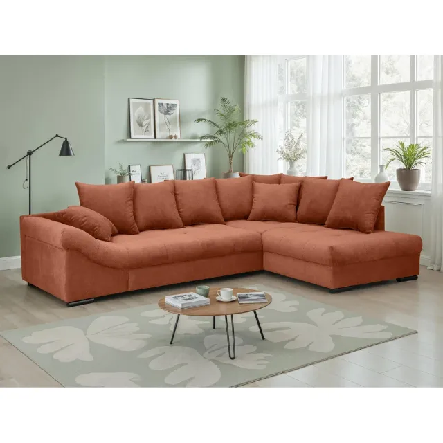 Produktbild zu Ecksofa Baccara Stoff Bora ginger, Recamiere rechts
