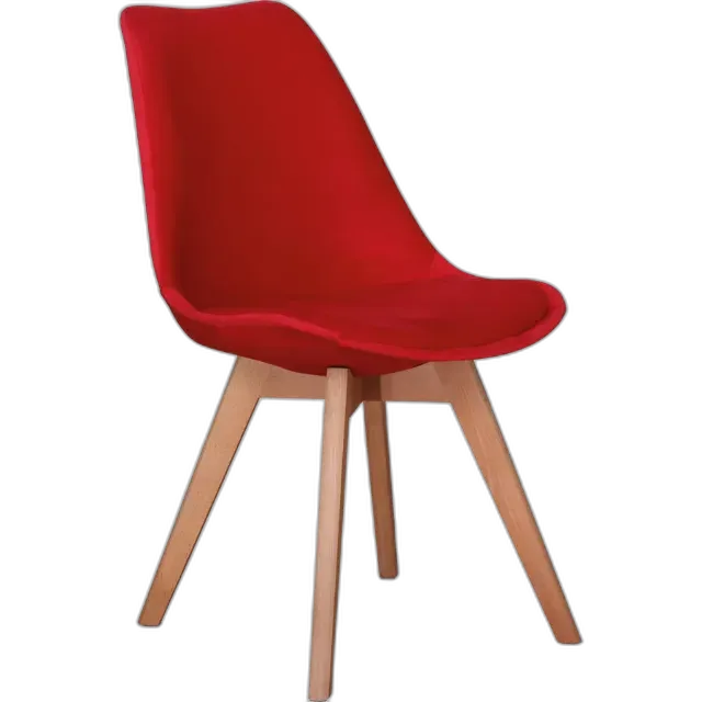 Immagine del prodotto Sedia imbottita Tim in velluto rosso